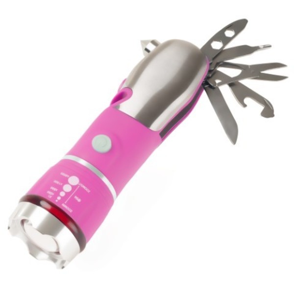 Fleming Supply Multi Tool LED Flashlight, All In One Tool Light For Emergency, Camping and Cars (Pink) 617441KPR